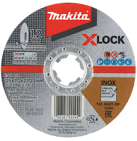 Makita Kapskiva för metall 125x1,2x22,23mm X-Lock Inox A60T Typ 41