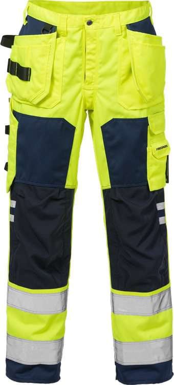 Fristads Høy synlighet håndverkerbukser cl 2 2025 PLU Hi-Vis Gul / Svart C52