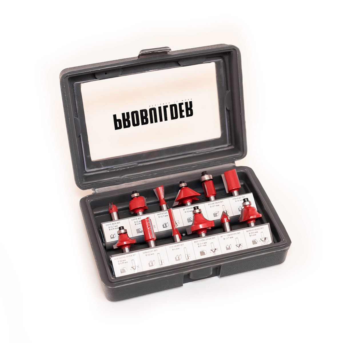 Duab fresestålsett 8 mm, 12 delar