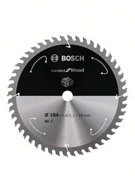 Bosch Standard for Wood -pyörösahanterä johdottomiin sahoihin 184 x 1,6 / 1,1 x 16 T48