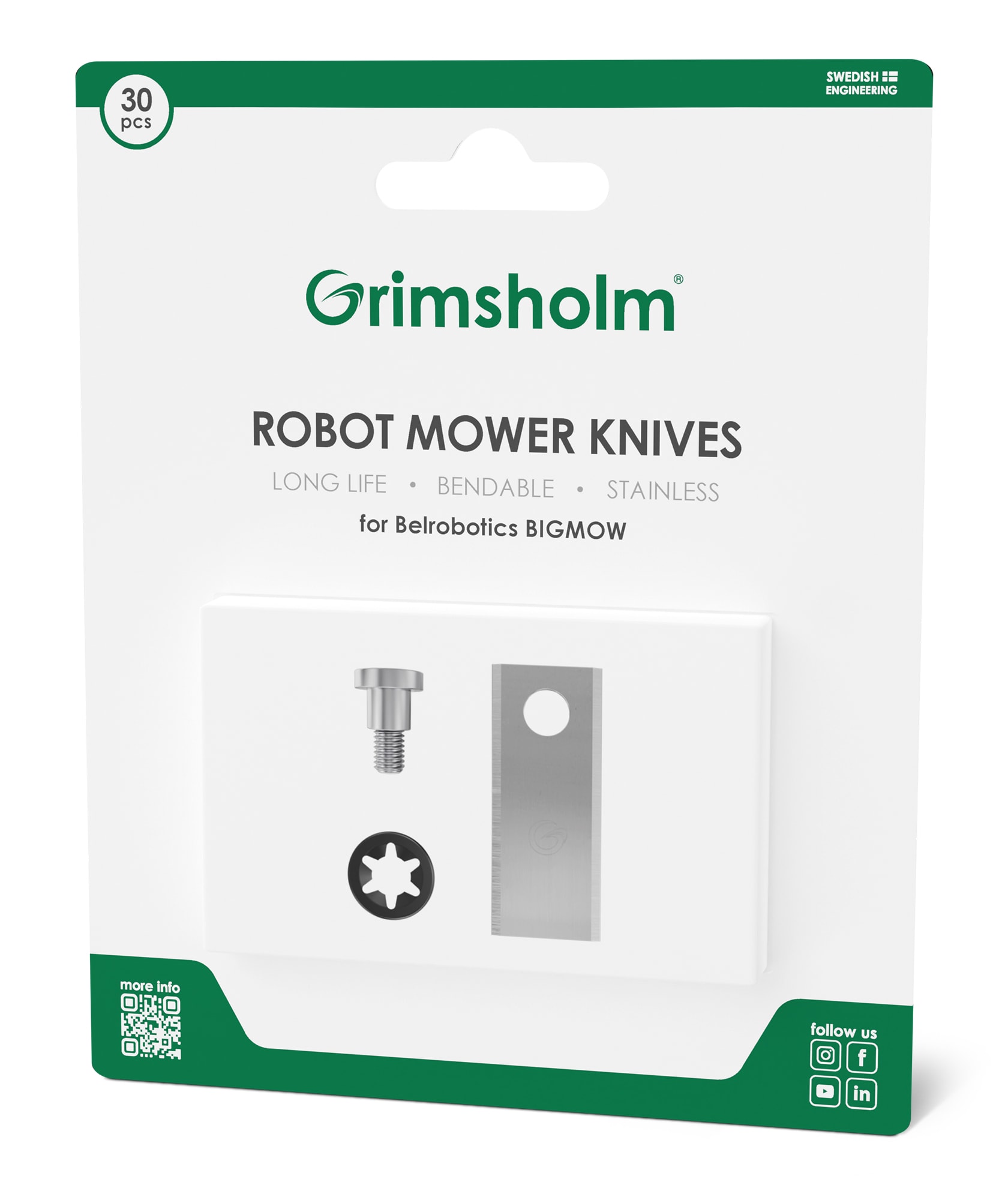Grimsholm Knives for Belrobotics BIGMOW, 30 pcs