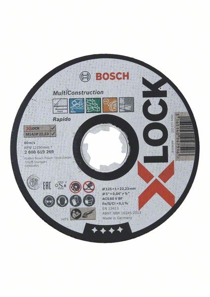 Bosch X-LOCK Multi Material, 125 x 1,6 x 22,23, til lige snit
