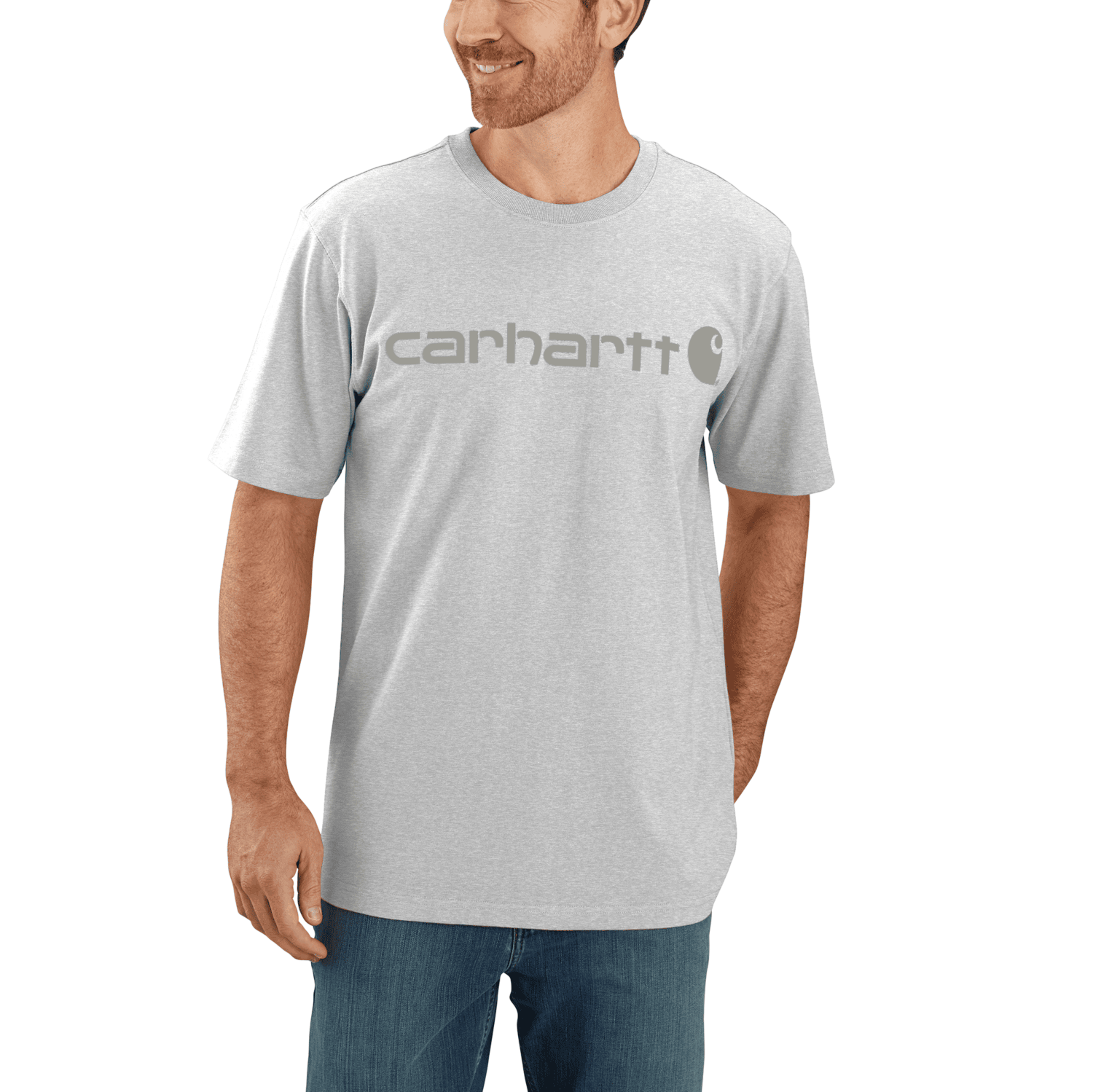 Carhartt Dearborn Relaxed Logo T-Shirt Herr Heather Gray/Gray 2XL