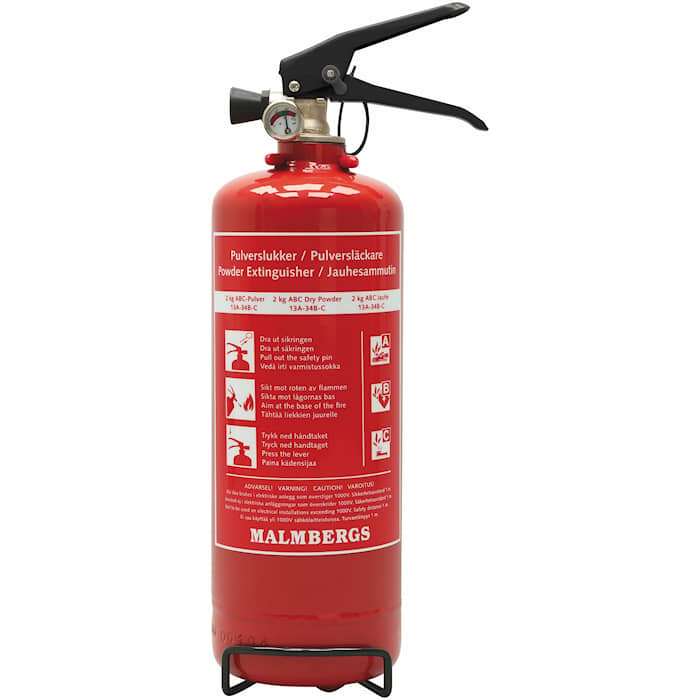 Malmbergs Brandsläckare Pulver 2 kg 13A Röd