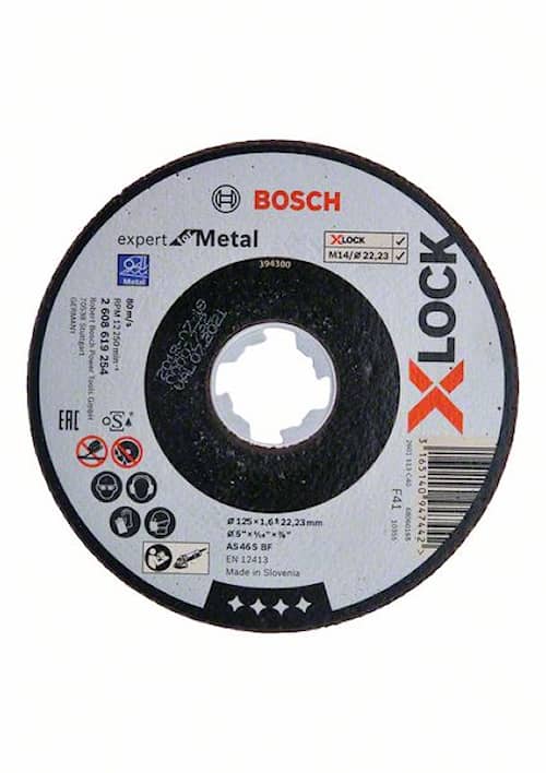 Bosch X-LOCK Expert for Metal, 125 x 1,6 x 22,23, rett skjæring