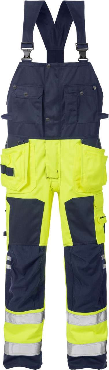 Fristads Høy synlighet selebukse cl 2 1014 PLU Hi-Vis Oransje / Marineblå D120