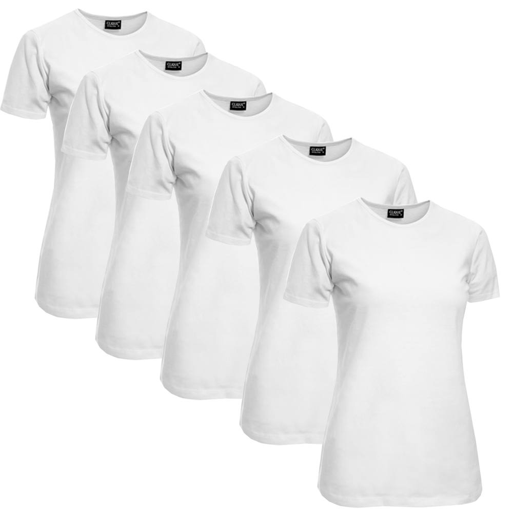 Clique T-shirt Damen 5er-Pack Weiß