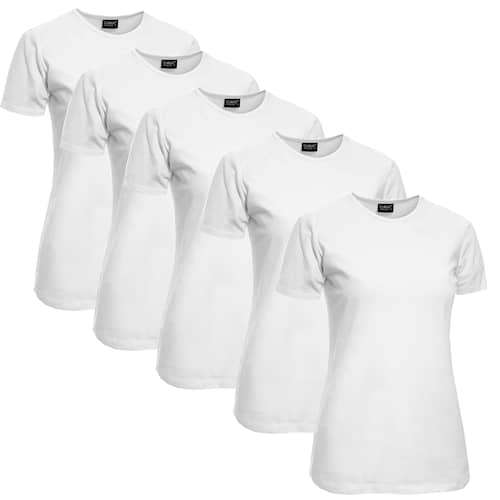 Clique T-skjorte dame 5-pakning hvit