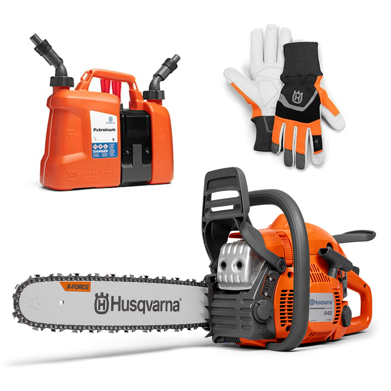 Husqvarna 445 II e-series TrioBrake Moottorisahapaketti