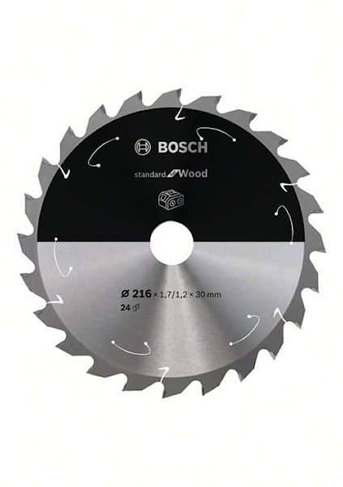 Bosch Standard for Wood-rundsavklinge til batteridrevne save 216x1,7/1,2x30 T24