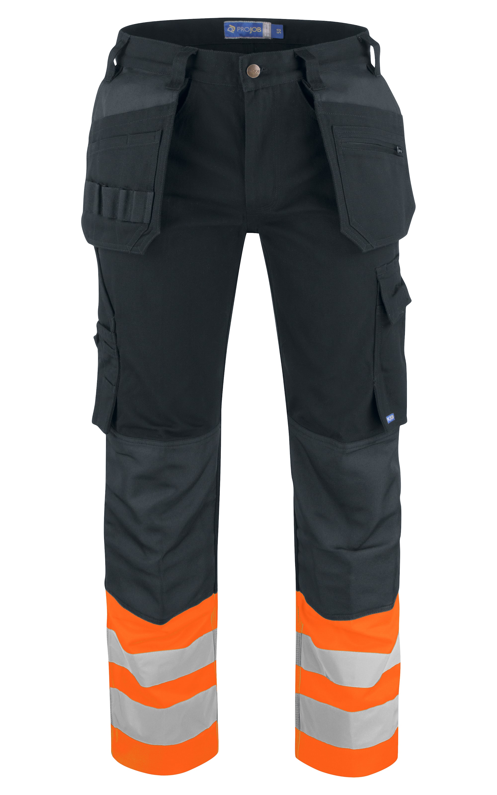 ProJob 6530 Riipputaskuhousut En Iso 20471 Luokka 1 - Orange/Black - C48/148