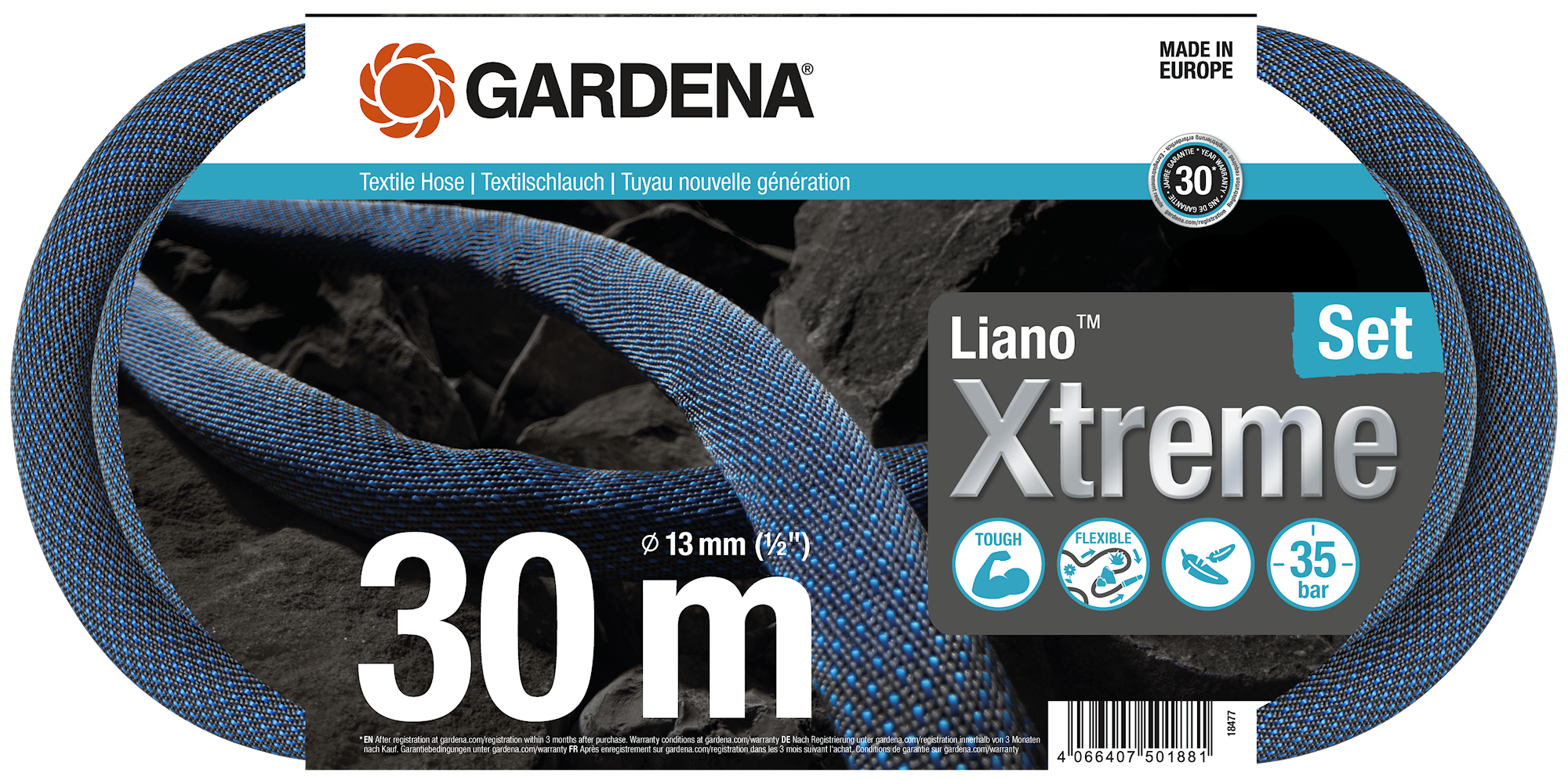Gardena Liano™ Xtreme Tekstiililetku