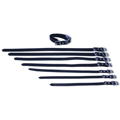 Hundhalsband Läder 12 mm Svart