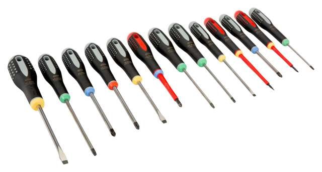Bahco Skruvmejsel BE-9875 ERGO i sats Spår/PH/PZ/Torx 13 delar