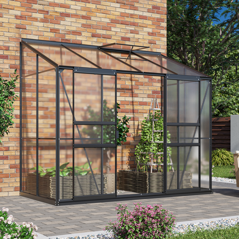 Vitavia Ida 1300 Växthus - 3,3 m2 Svart 3mm Delat Glas