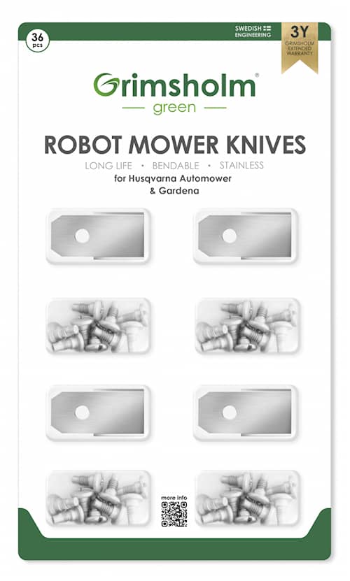36-pack knivar till Automower, Gardena m.fl.