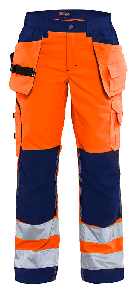 Blåkläder Naisten Highvis Riipputaskuhousut - Huomio Oranssi/Mariininsininen - C42
