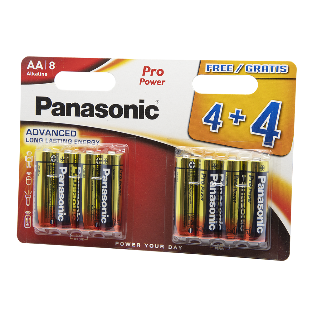 5st 8-Pack Panasonic Pro Power AA-batterier