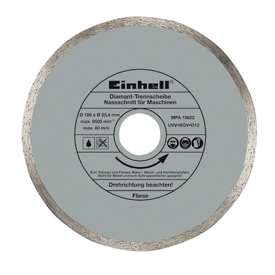 Einhell Diamond Cutting Disc180x25,4mm, Tile Cutting Accessory