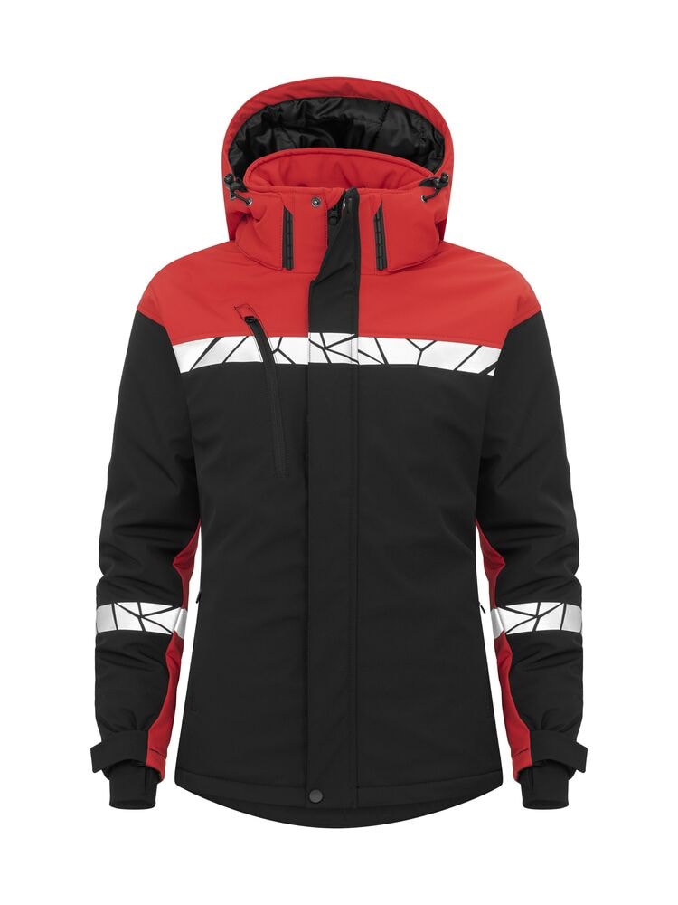 ProJob 7418 Lined Softshell Jacket Women 7418 Lined Softshell Jacket Women 9910-Viz Black/Red XXL