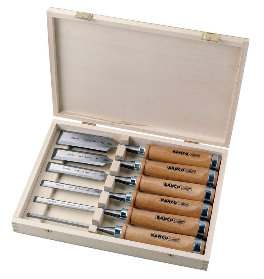 Bahco 6Pc Chisel Set Wooden Handles 425-083