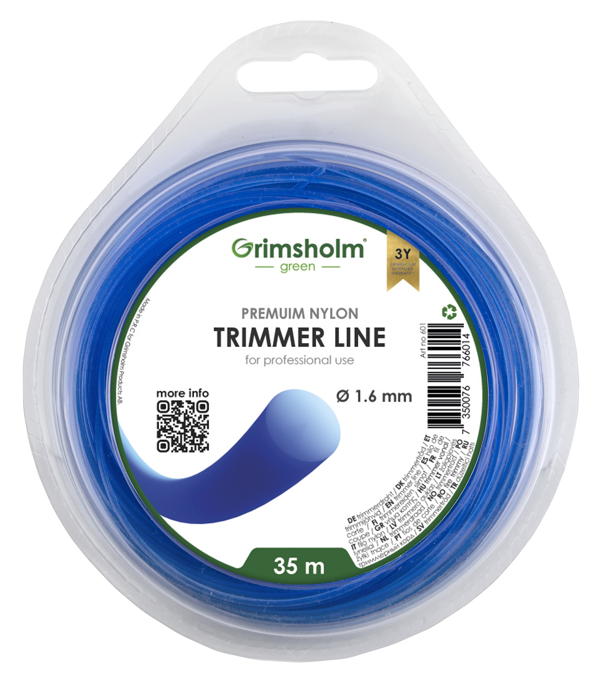 Grimsholm Trimmerinsiima Pyöreä Sininen 1,6mm 35m