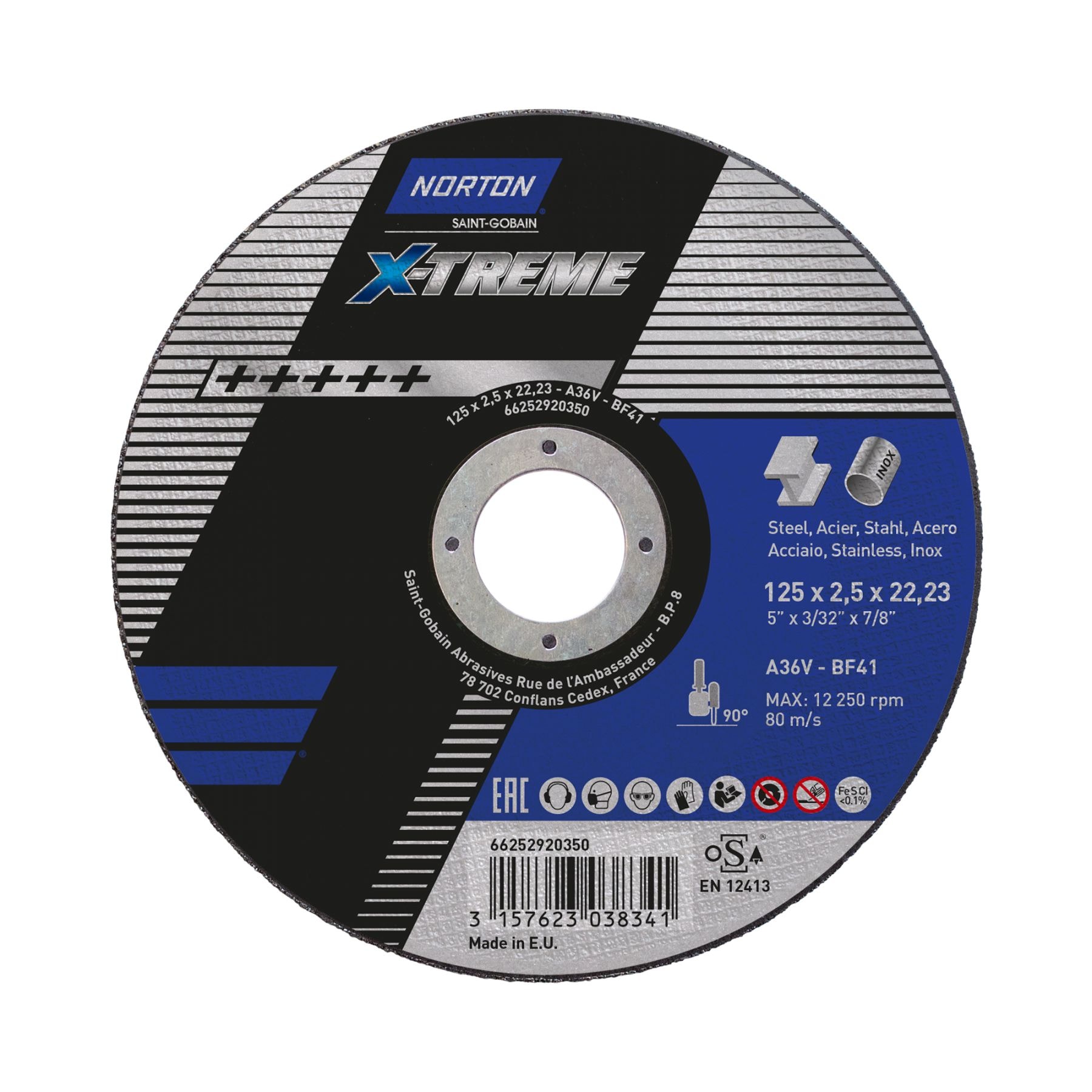 Norton Katkaisulaikka ruostumattomalle X-Treme Life 180x2,0x22,23 mm A36V, T41