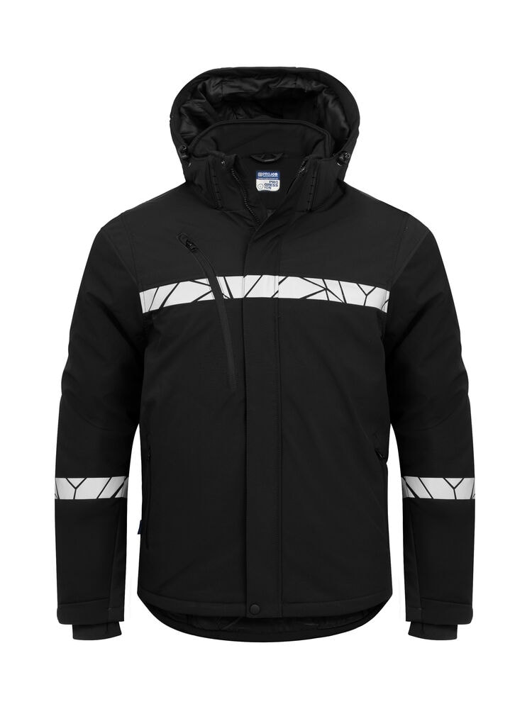 ProJob 7413 Fodrad Softshelljacka 7413 Fodrad Softshelljacka 9910-Viz Svart 5XL