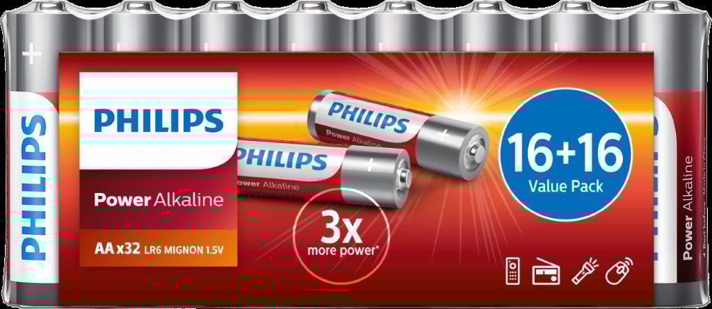 Philips Batteri Power AA/LR6 32-pack