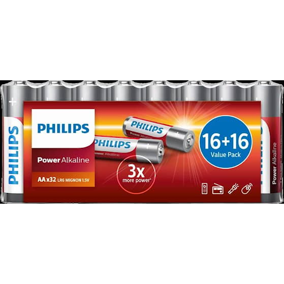 Philips Batteri Power AA/LR6 32-pack