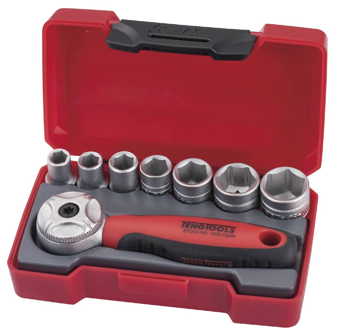 Teng Tools Hylsyavainsarja. Nelikulmainen 1/4\"-kiinnitys. T1408