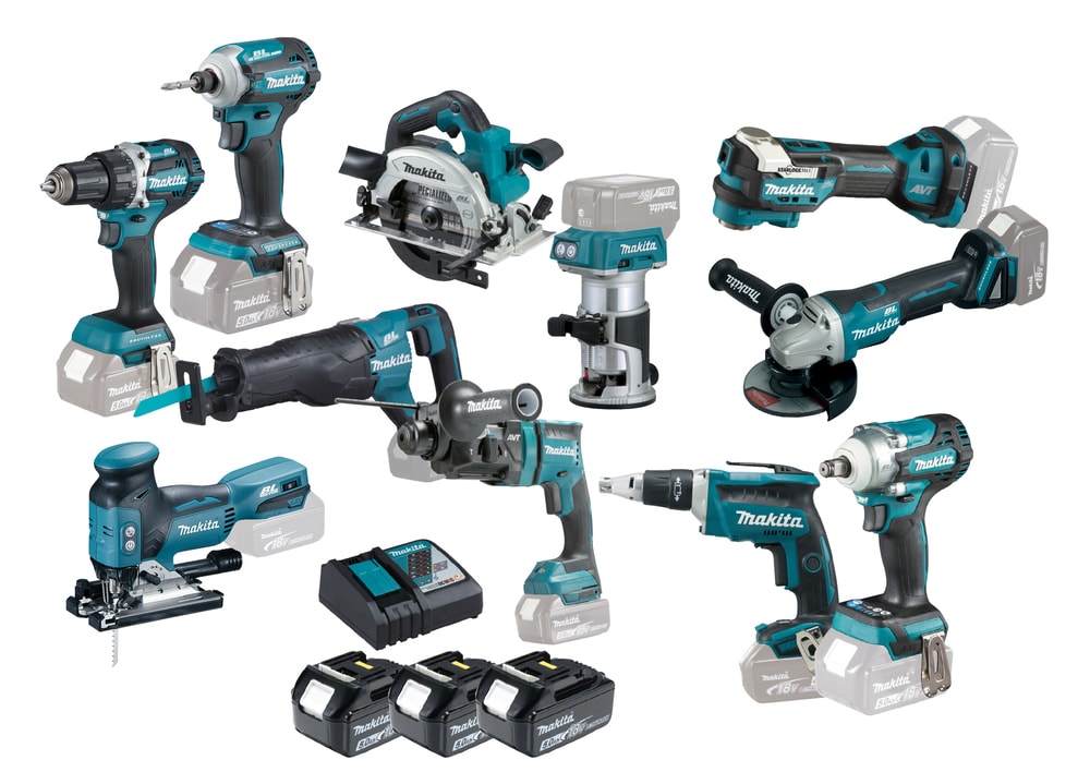 Makita Verktygspaket LXT ®DLX1114T 18V med 3st 5,0Ah batterier och laddare