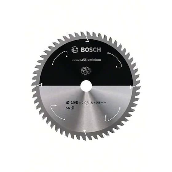 Bosch Standard for Aluminium-sirkelsagblad for batteridrevne sager 190x2/1,5x20 T56