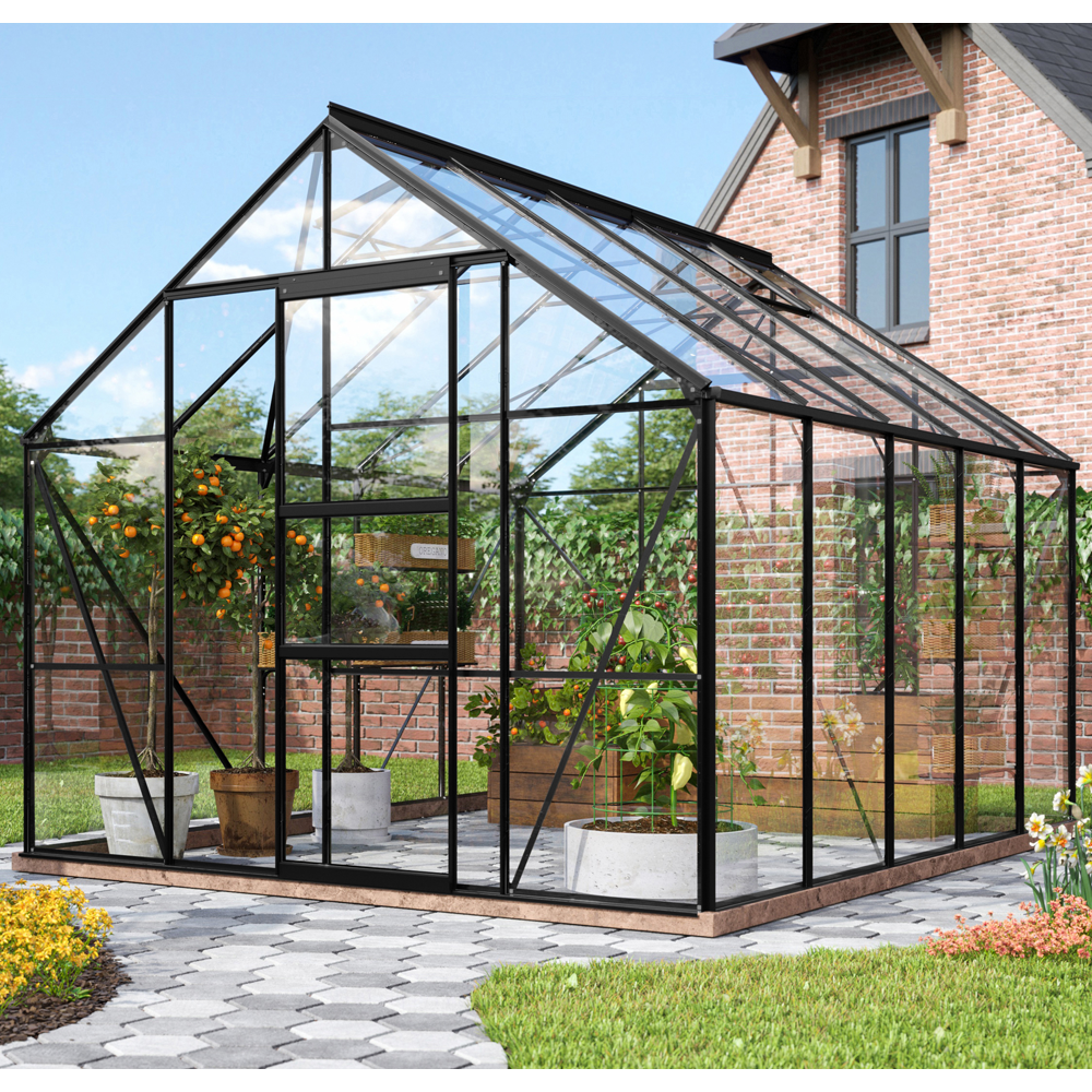 Vitavia Merkur 8300 Växthus - 8,3 m2 3mm glas Svart