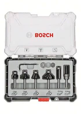 Bosch Jyrsinteräsarja, 6 kpl, tasaukseen ja reunaukseen, 8 mm:n kara