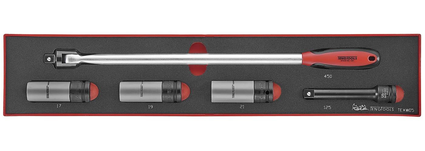 Teng Tools 5-osainen pyörämutterihylsysarja. TEXW05
