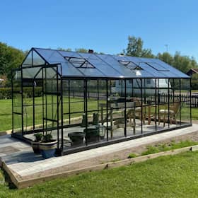 Metalcraft Växthus 12,7 m² Glas/Kanalplast Svart