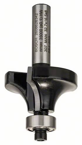 Bosch Pyöristysjyrsin, 8 mm, R1 10 mm, L 16,5 mm, G 57 mm