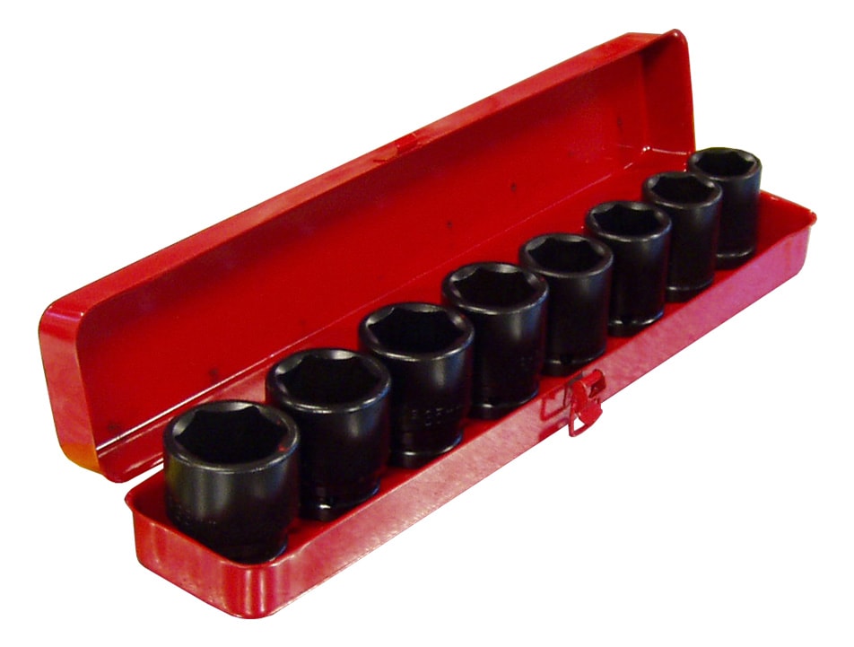 King Tony Krafthylsor 1'' i sats 24-41mm 6-kant 8 delar