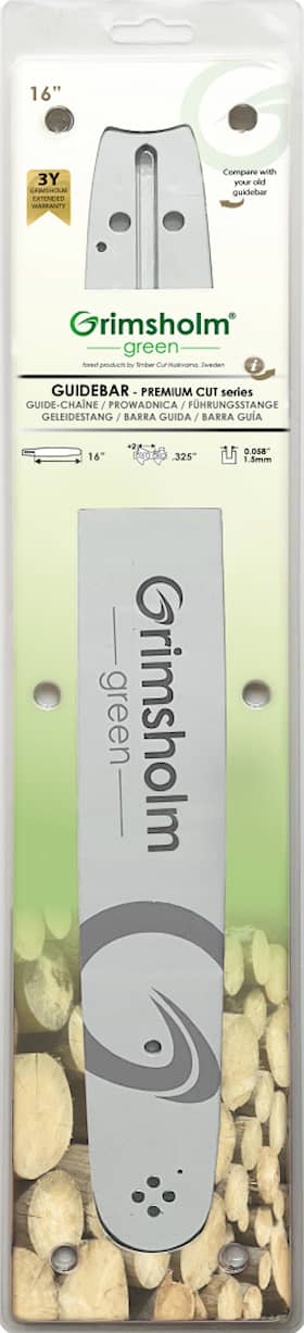Grimsholm 16" .325" 1.5mm Premium Cut Moottorisahan Terälevy