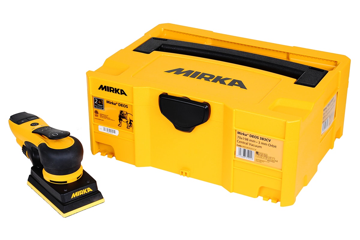 Mirka Planslipmaskin DEOS 353CV 81x133mm Orbit 3,0 230V i plastbox