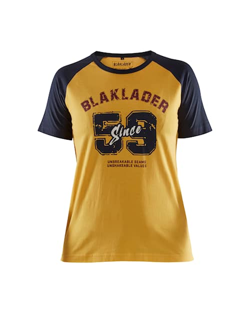 Blåkläder 9405-1042 T-shirt Limited Dam Blaklader since 59 Gul/Mörk marinblå L