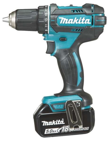 Makita Borrskruvdragare DDF482RTJ 18V med 2st 5,0Ah batterier & laddare i MAKPAC