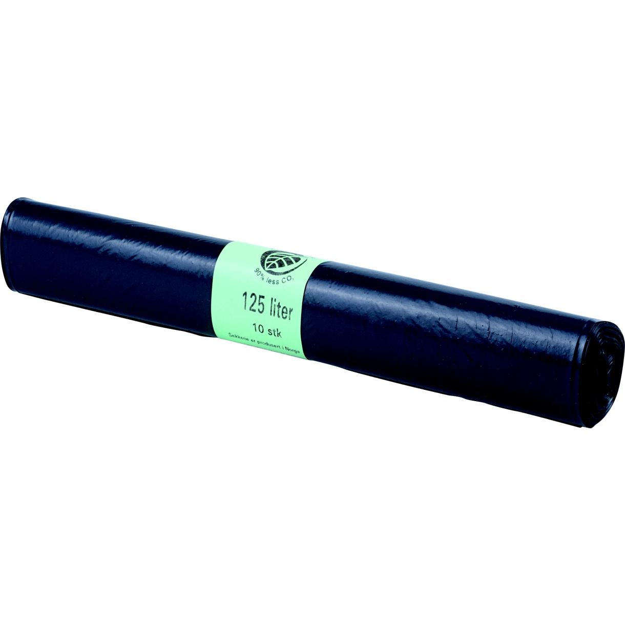 Sopsäck Basic med knythandtag Svart 125l 10-pack