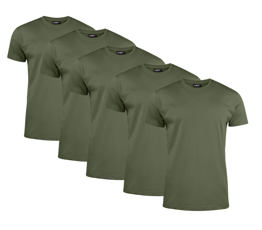 Clique T-paita Miehet 5 kpl Army Green