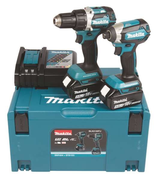 Makita Verktygssats DLX2189TJ 18V 2st maskiner 2st 5 Ah batterier & laddare