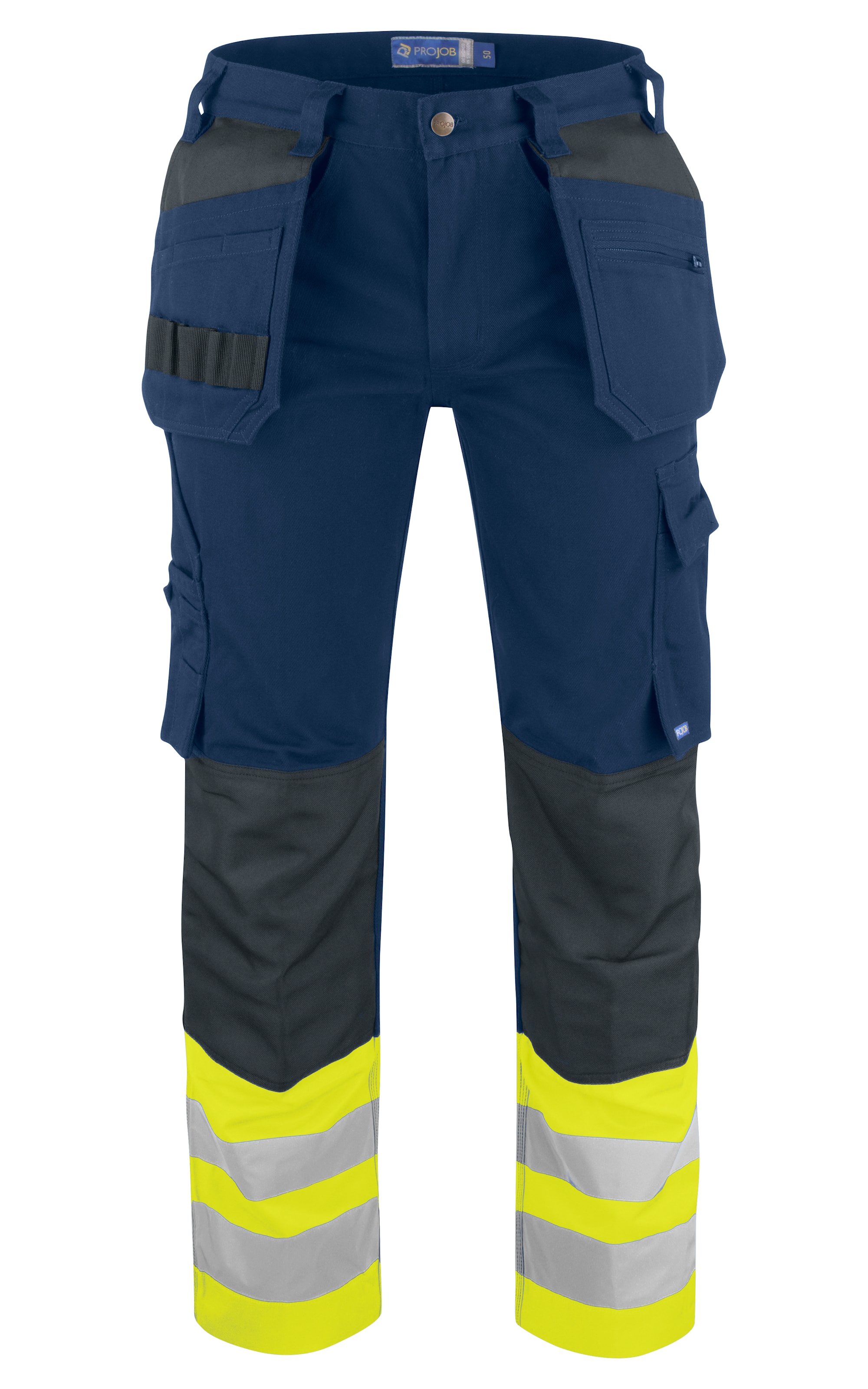 ProJob 6530 Riipputaskuhousut En Iso 20471 Luokka 1 - Yellow/Navy - D100