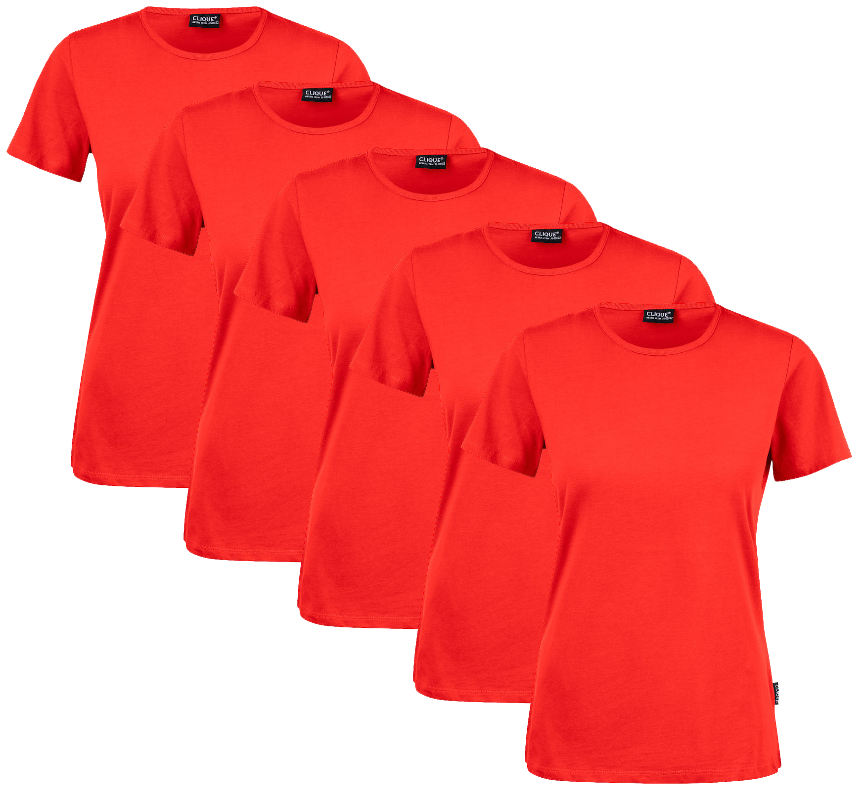 Clique T-paita Naiset 5-pack Punainen