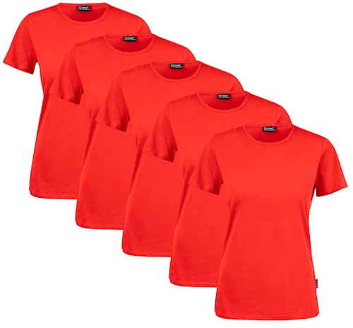 Clique T-skjorte for kvinner 5-pakning rød