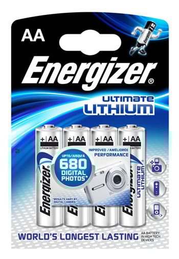 Energizer Lithium AA 4-pakning